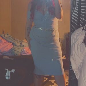 Plus Size Pleated Bodycon Dress With Shoulder Cutout